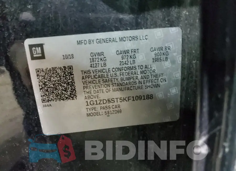 1G1ZD5ST5KF109188 Photo# 12