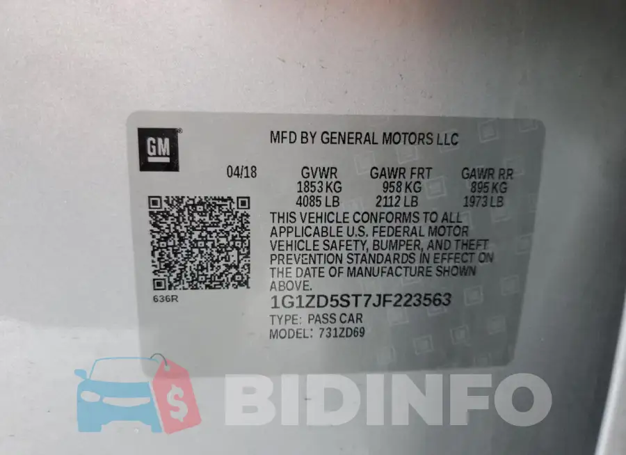 1G1ZD5ST7JF223563 Photo# 12