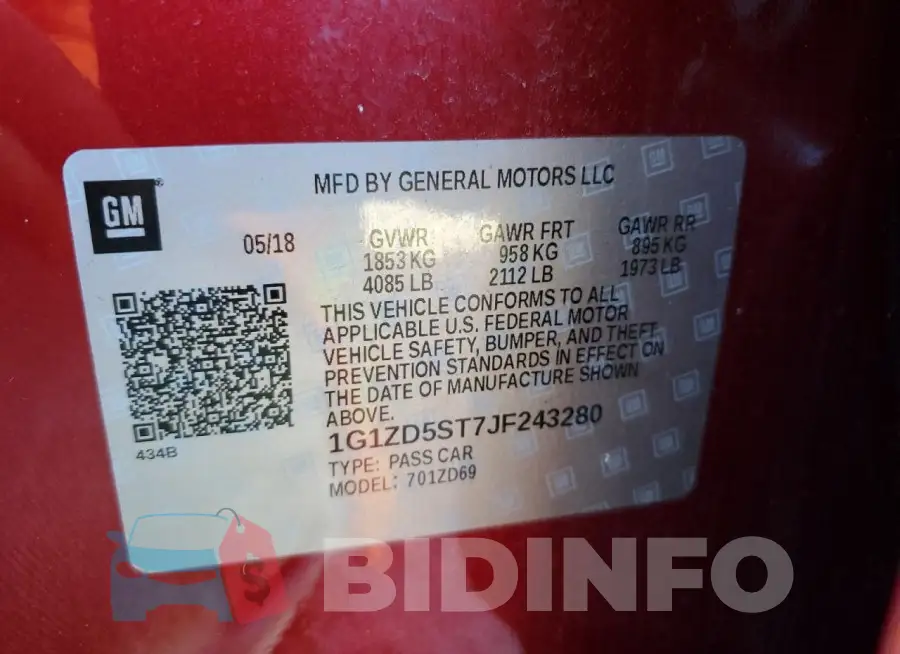 1G1ZD5ST7JF243280 Photo# 12