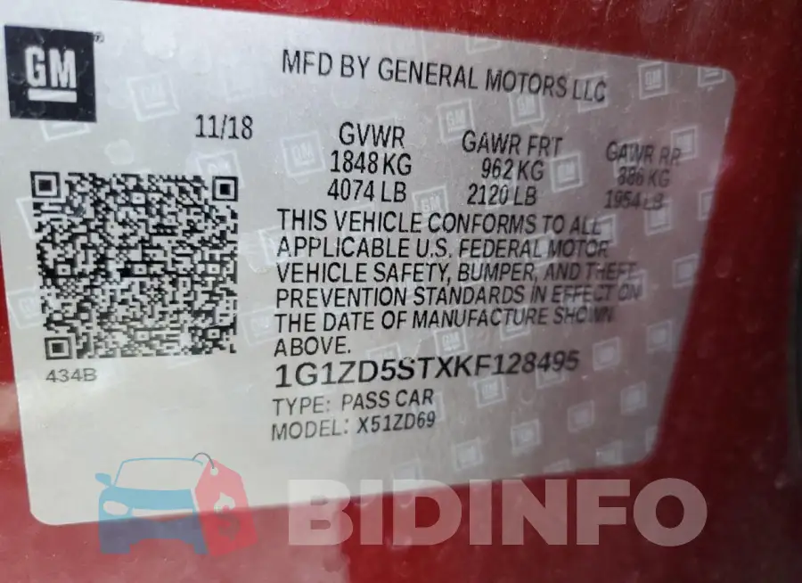1G1ZD5STXKF128495 Photo# 12