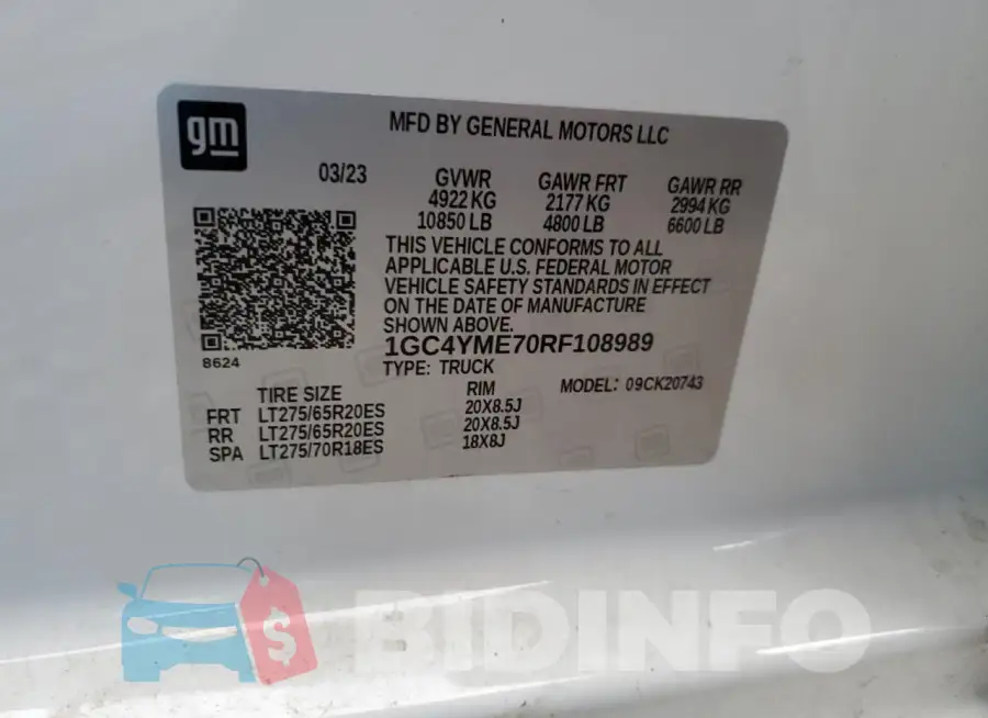 1GC4YME70RF108989 Photo# 12