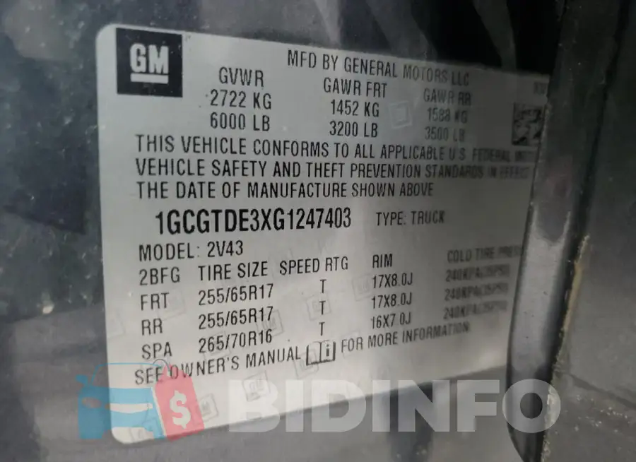 1GCGTDE3XG1247403 Photo# 12