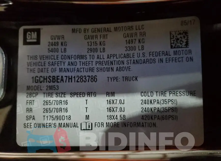 1GCHSBEA7H1283786 Photo# 12