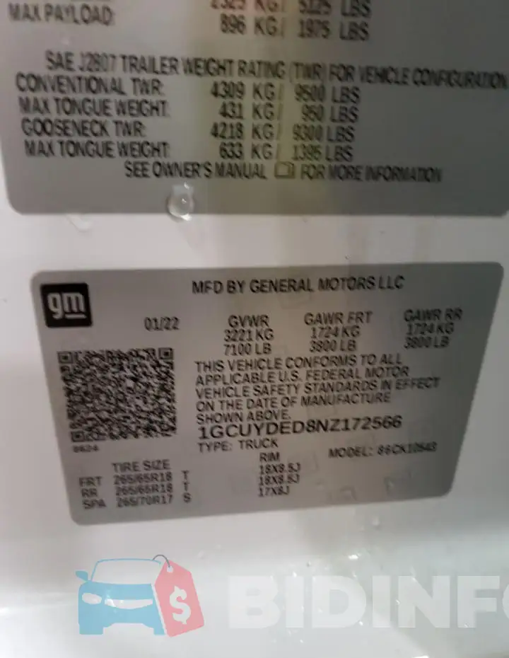1GCUYDED8NZ172566 Photo# 12
