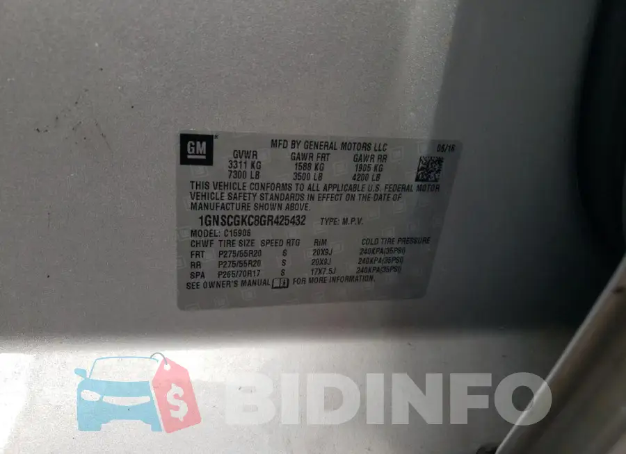 1GNSCGKC8GR425432 Photo# 13
