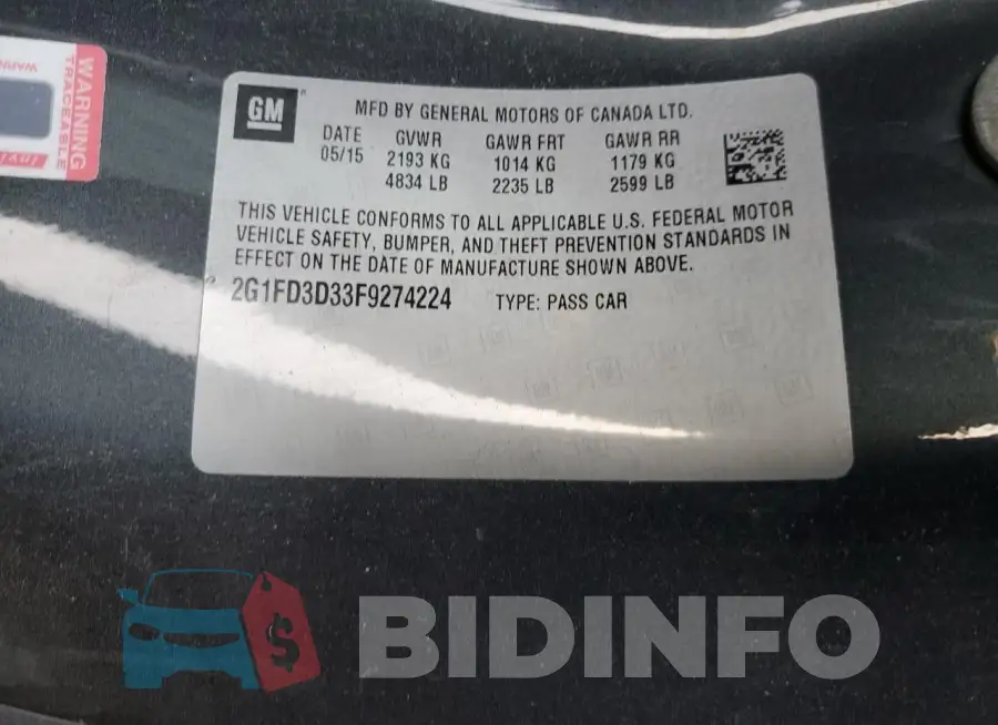 2G1FD3D33F9274224 Photo# 12