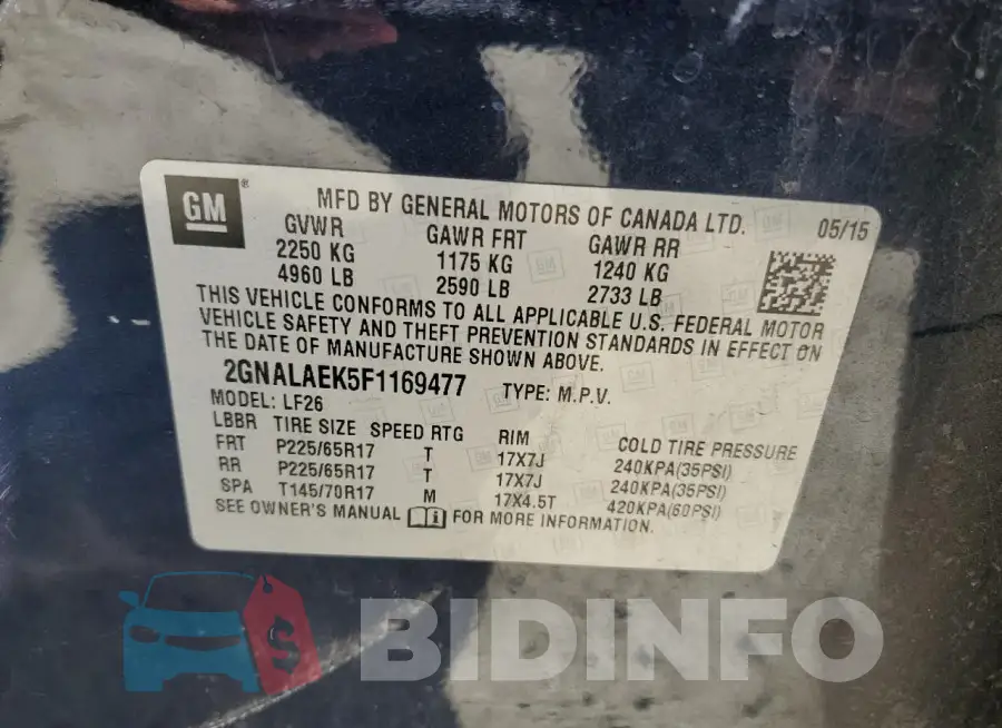2GNALAEK5F1169477 Photo# 12