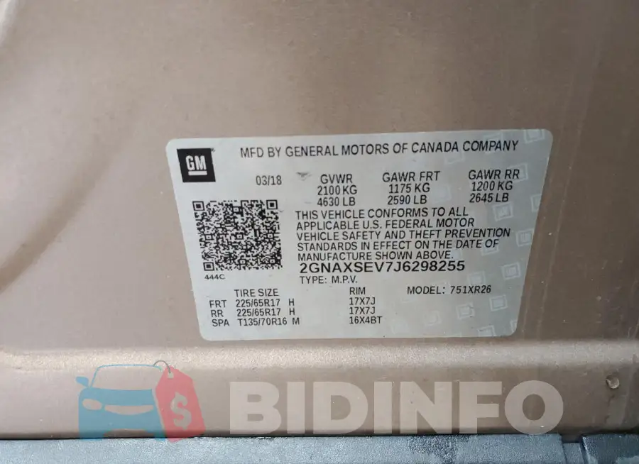 2GNAXSEV7J6298255 Photo# 13