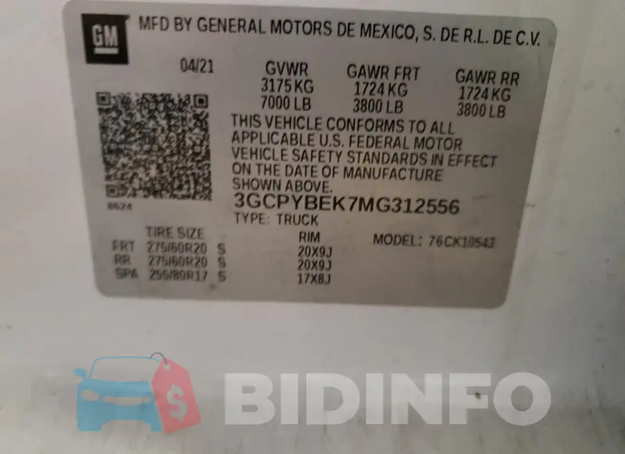 3GCPYBEK7MG312556 Photo# 13