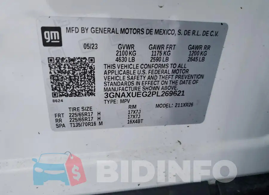 3GNAXUEG2PL269621 Photo# 13