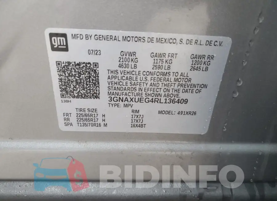 3GNAXUEG4RL136409 Photo# 12
