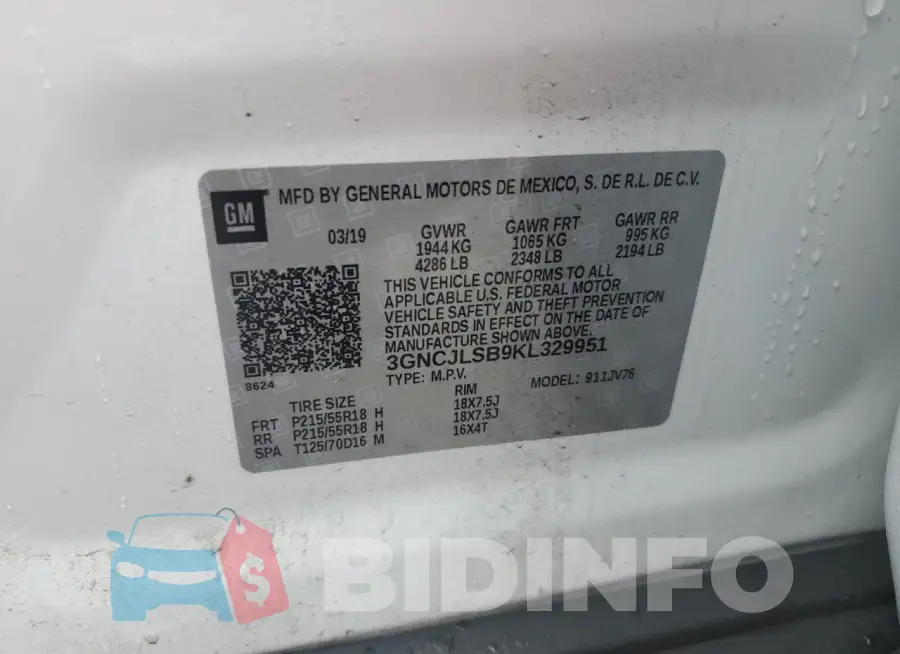 3GNCJLSB9KL329951 Photo# 12