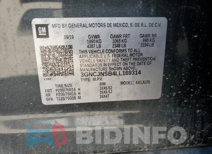 3GNCJNSB4LL169314 Photo# 14