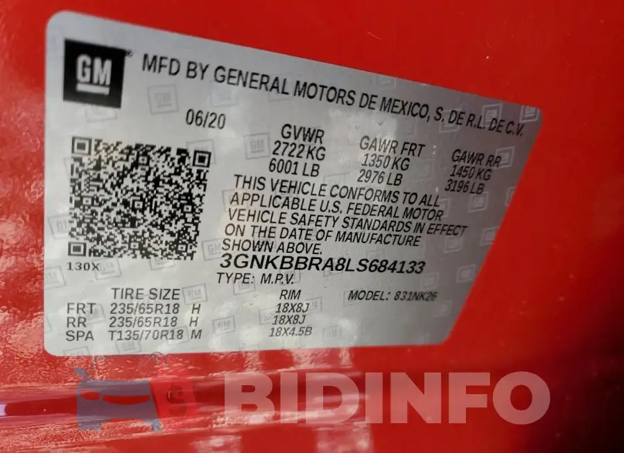 3GNKBBRA8LS684133 Photo# 13