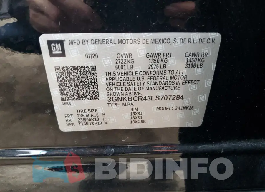 3GNKBCR43LS707284 Photo# 13