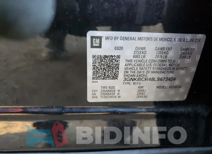 3GNKBCR48LS673424 Photo# 13