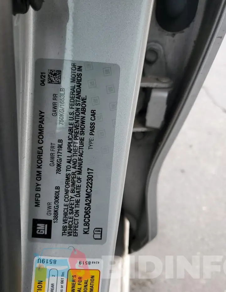 KL8CD6SA2MC223017 Photo# 12