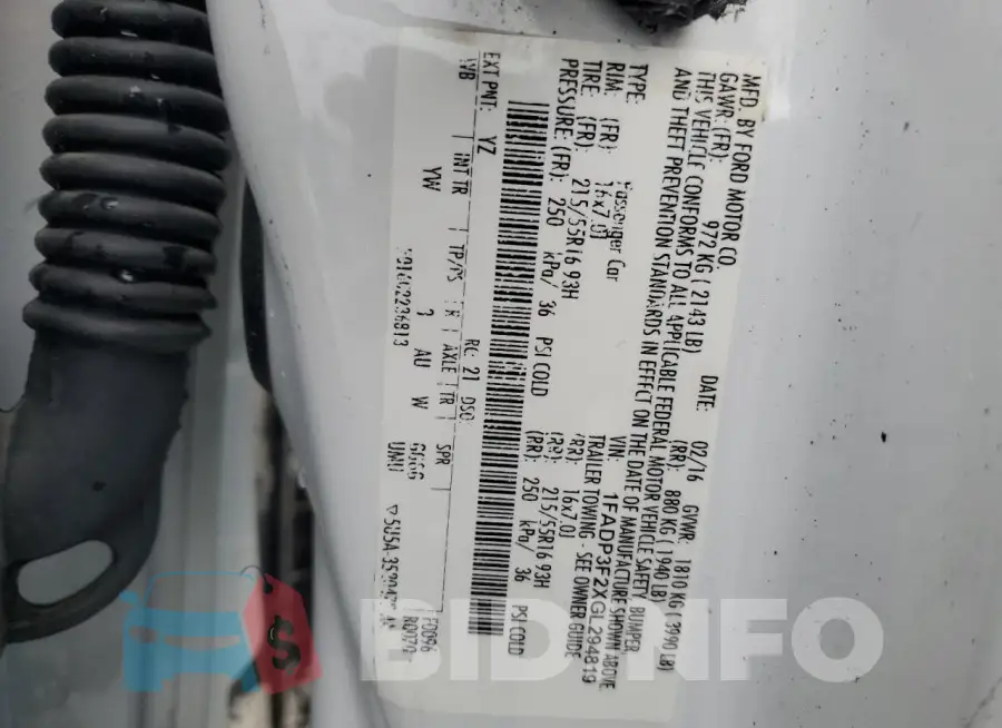 1FADP3F2XGL294819 Photo# 13