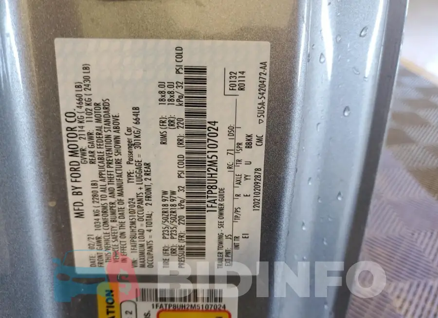 1FATP8UH2M5107024 Photo# 12