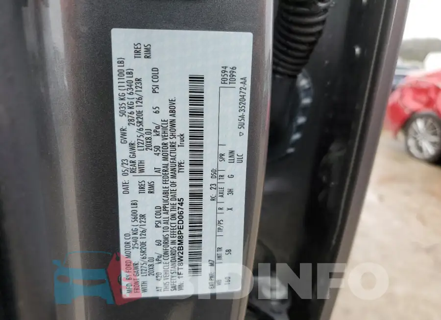 1FT8W2BM8PED06745 Photo# 12
