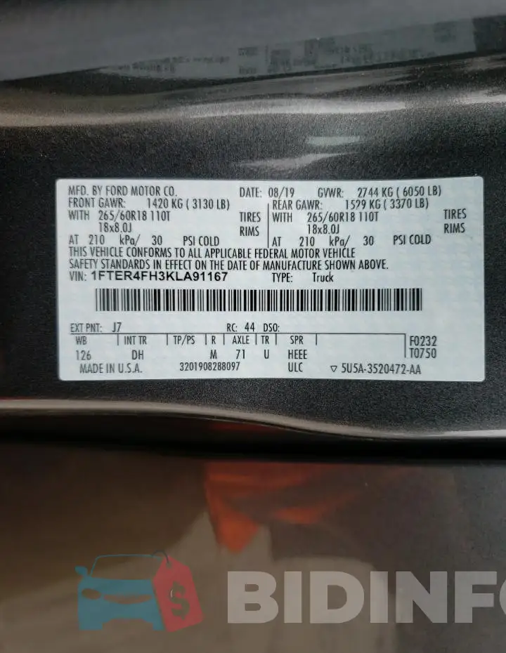 1FTER4FH3KLA91167 Photo# 13