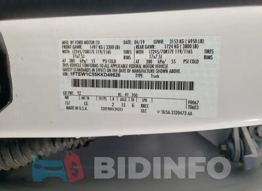 1FTEW1C55KKD49826 Photo# 12