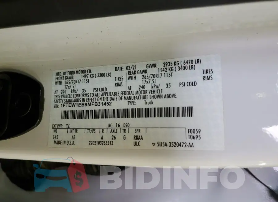1FTEW1EB9MFB31452 Photo# 13