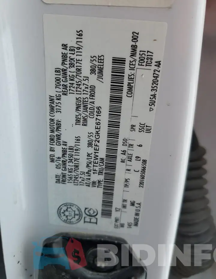 1FTEW1EF2GKE67166 Photo# 12