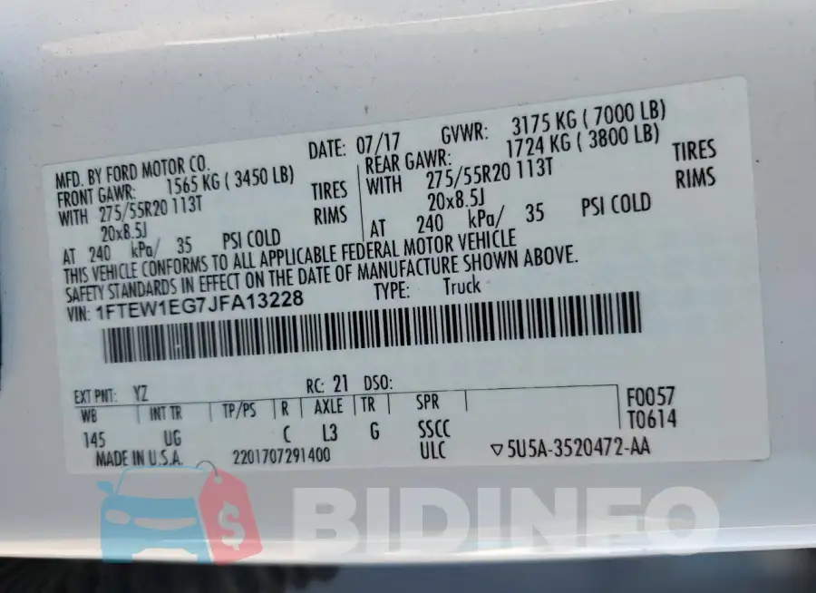 1FTEW1EG7JFA13228 Photo# 12
