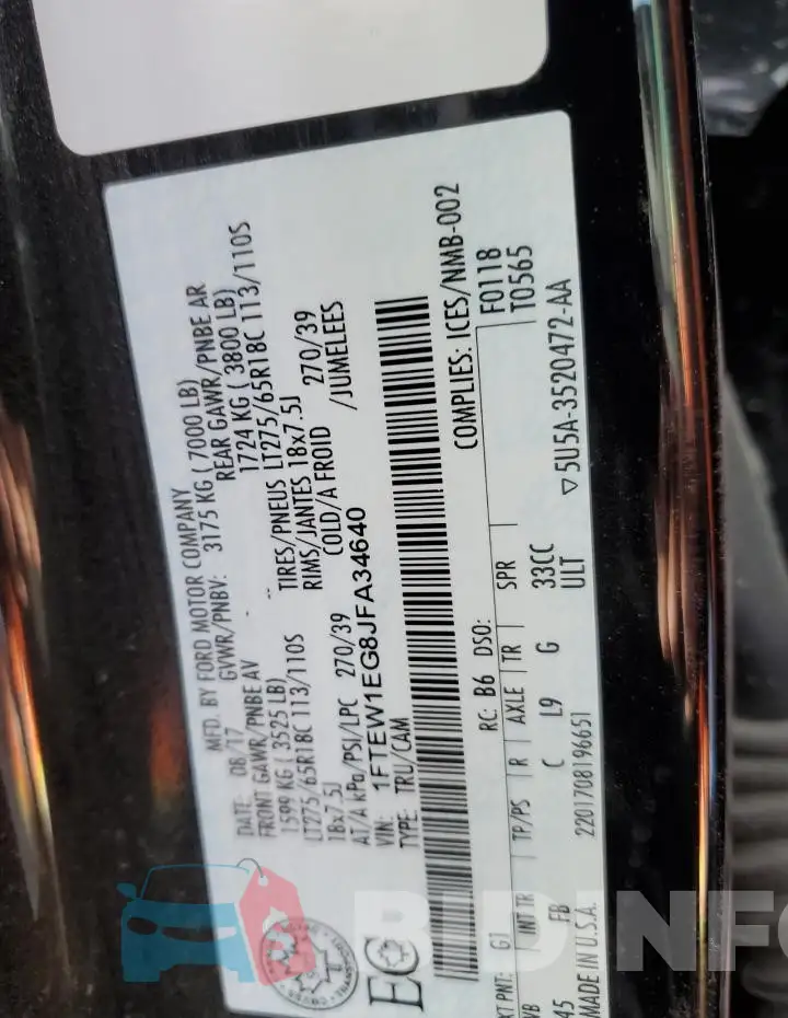 1FTEW1EG8JFA34640 Photo# 12