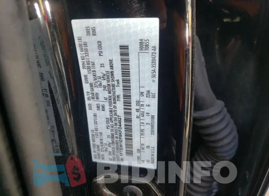 1FTEW1EP8KFD44627 Photo# 10