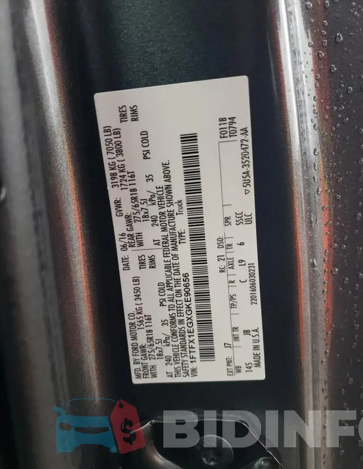 1FTFX1EGXGKE90656 Photo# 12