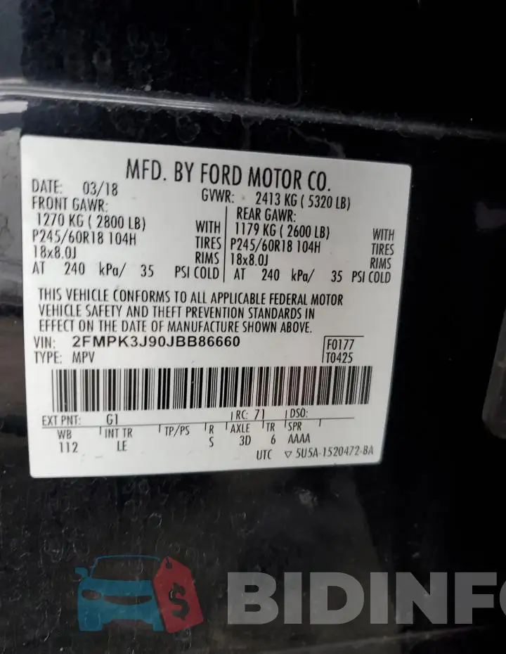 2FMPK3J90JBB86660 Photo# 12