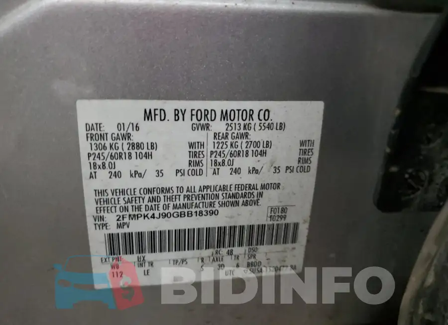 2FMPK4J90GBB18390 Photo# 13