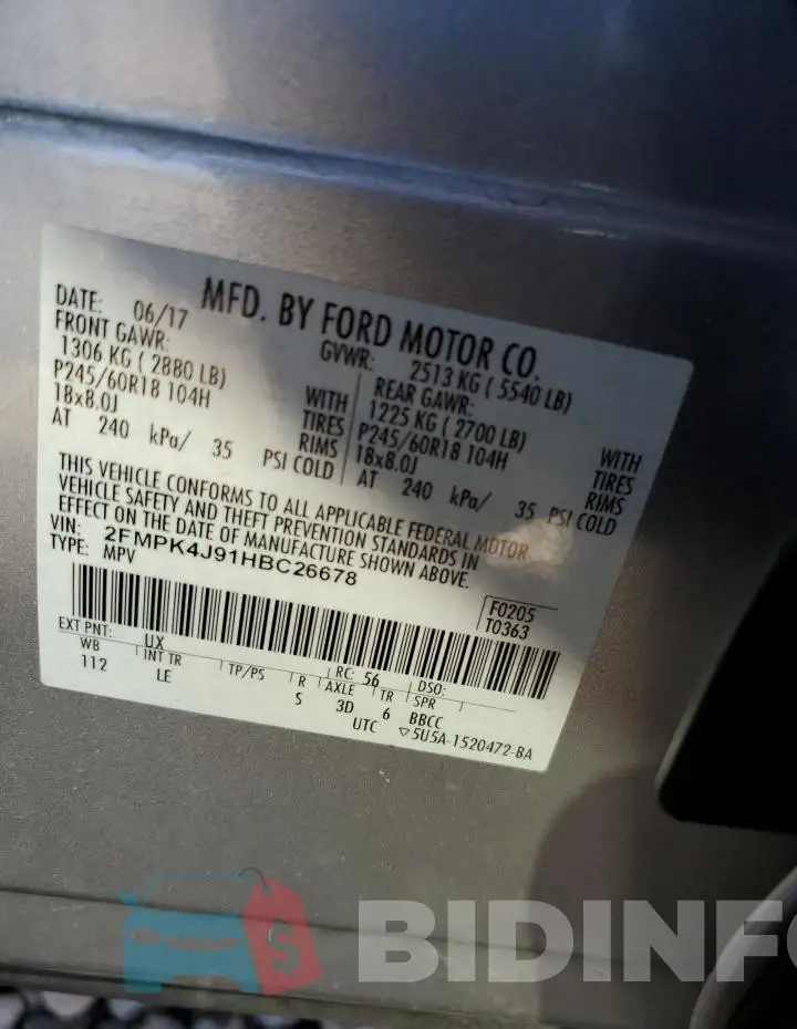 2FMPK4J91HBC26678 Photo# 12
