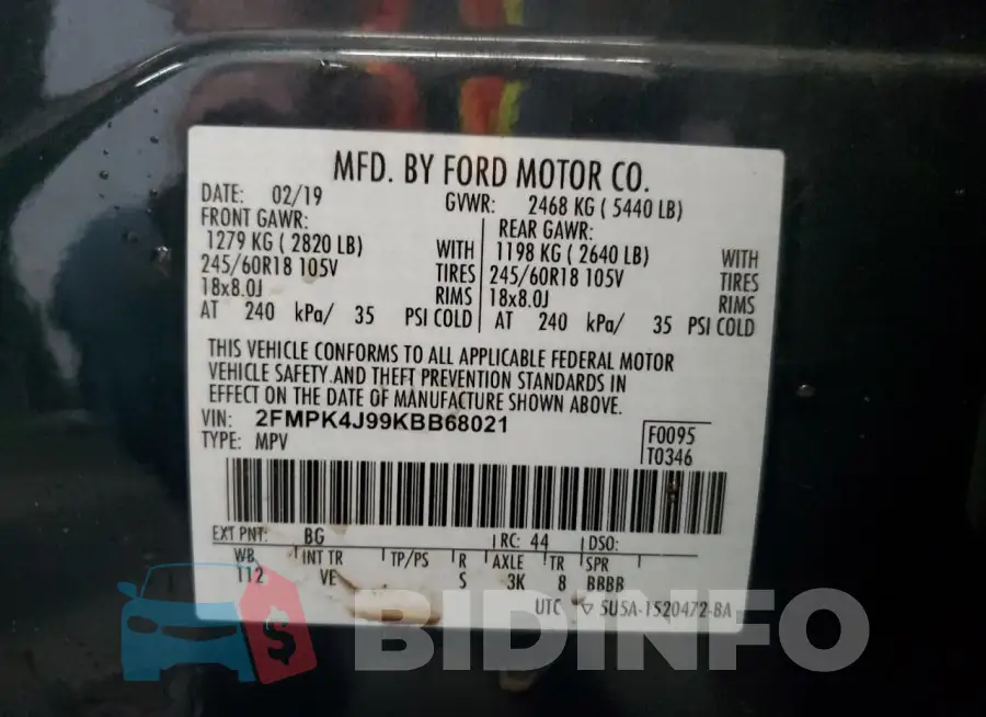 2FMPK4J99KBB68021 Photo# 14