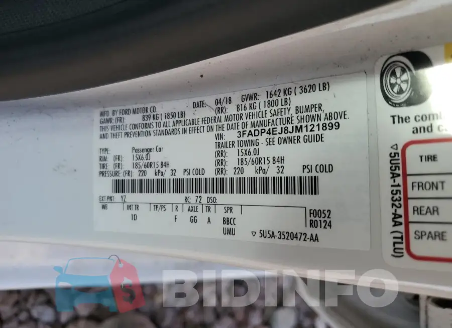 3FADP4EJ8JM121899 Photo# 13