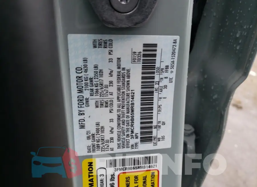 3FMCR9B65MRB14621 Photo# 13