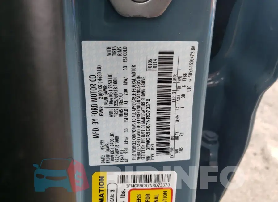 3FMCR9C67NRD73370 Photo# 12