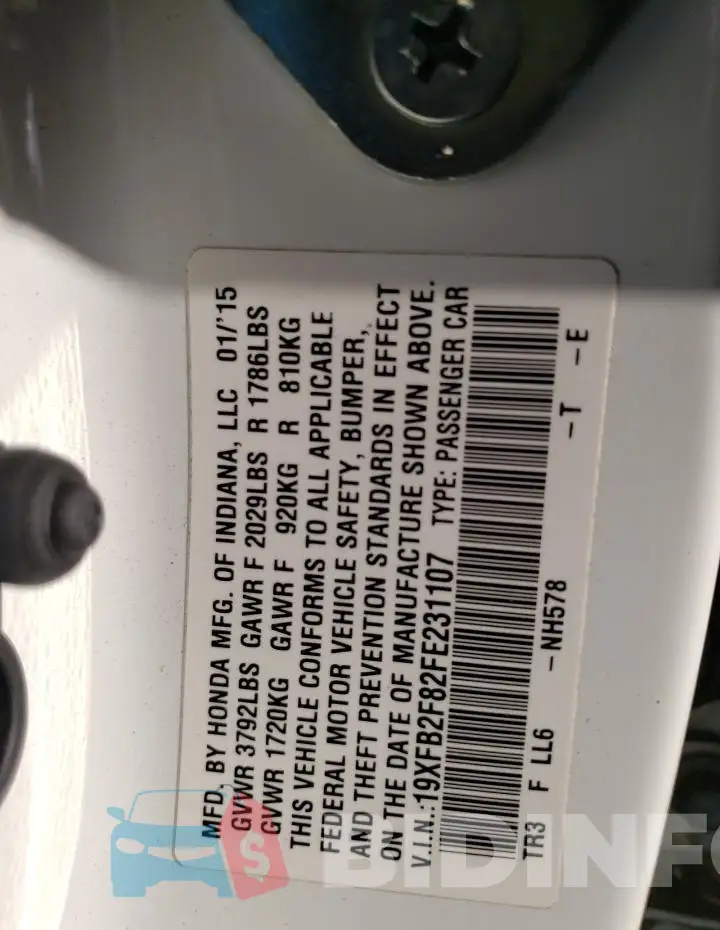 19XFB2F82FE231107 Photo# 12