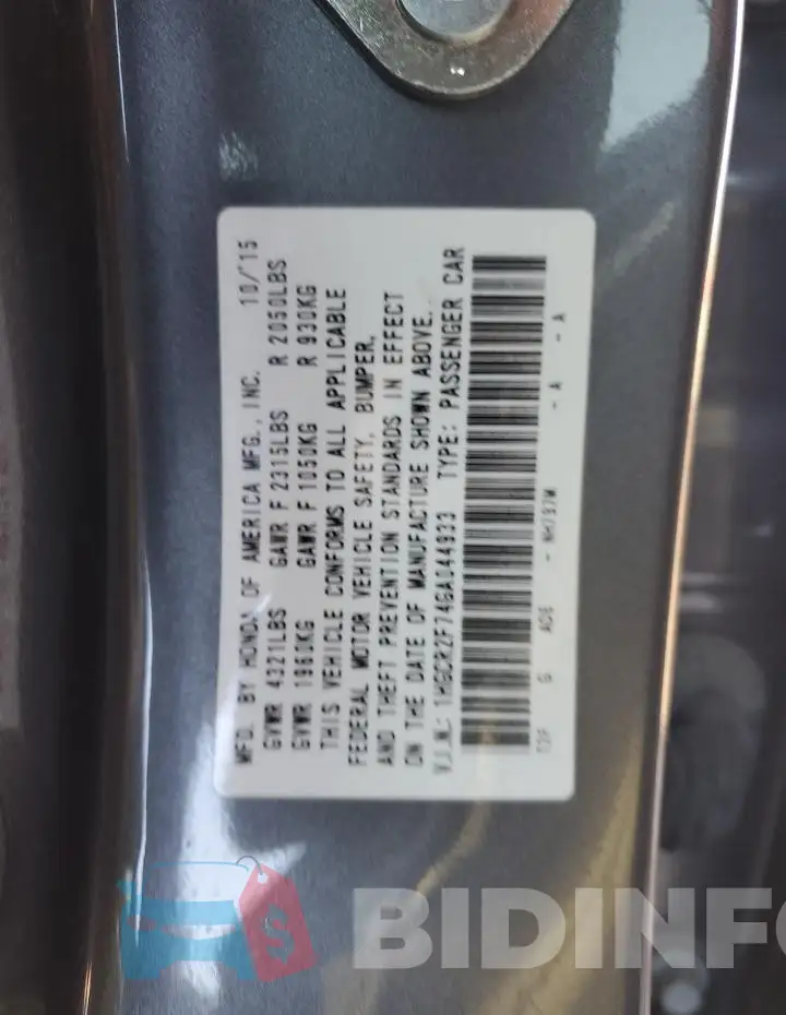1HGCR2F74GA044933 Photo# 13
