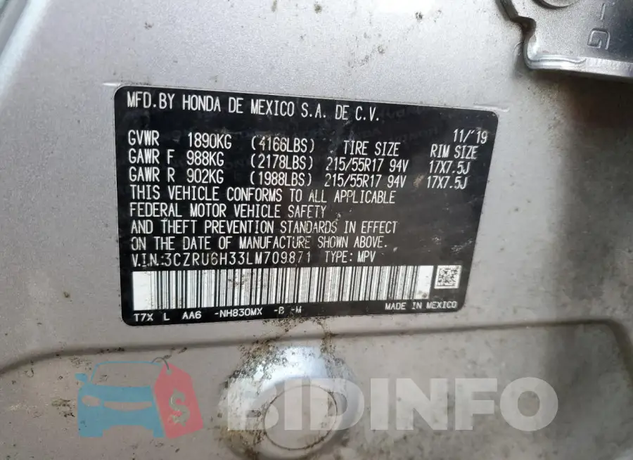 3CZRU6H33LM709871 Photo# 12