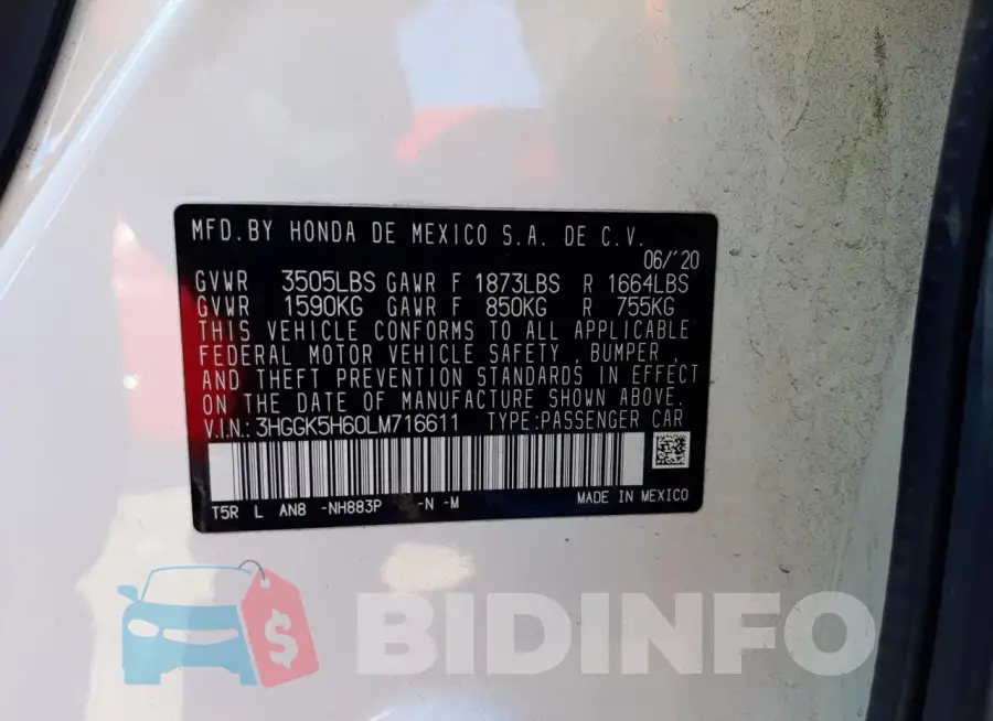 3HGGK5H60LM716611 Photo# 12
