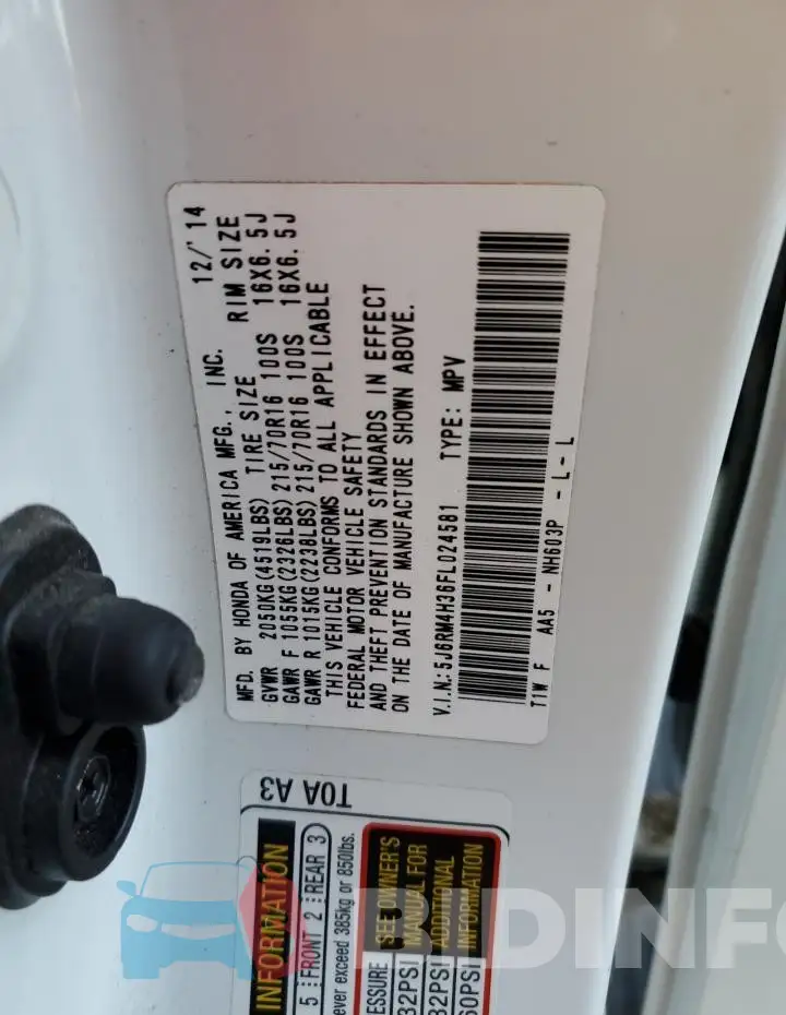 5J6RM4H36FL024581 Photo# 12