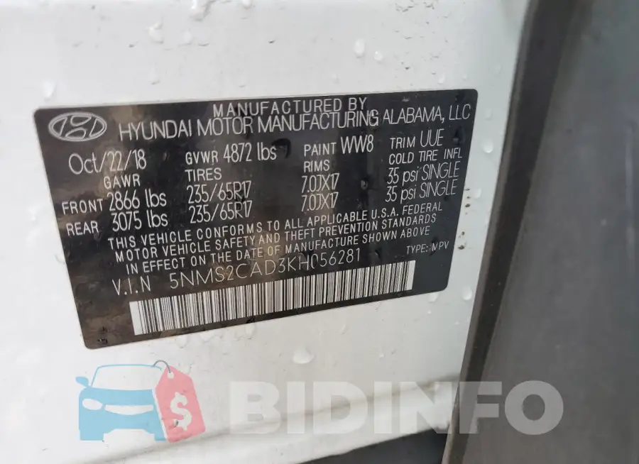 5NMS2CAD3KH056281 Photo# 13