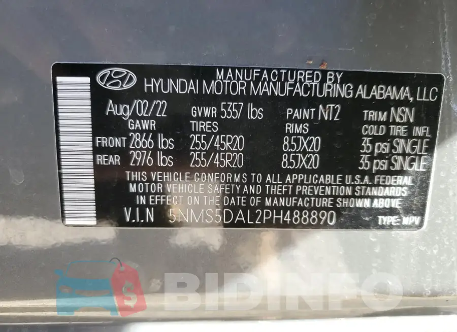 5NMS5DAL2PH488890 Photo# 13