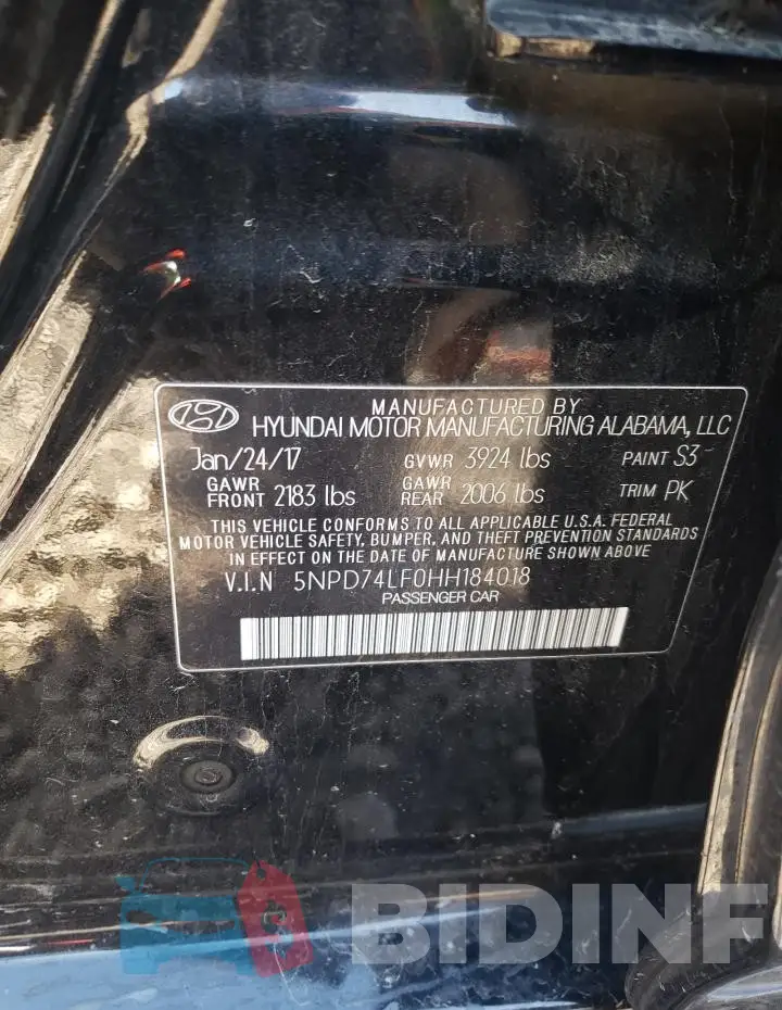 5NPD74LF0HH184018 Photo# 12