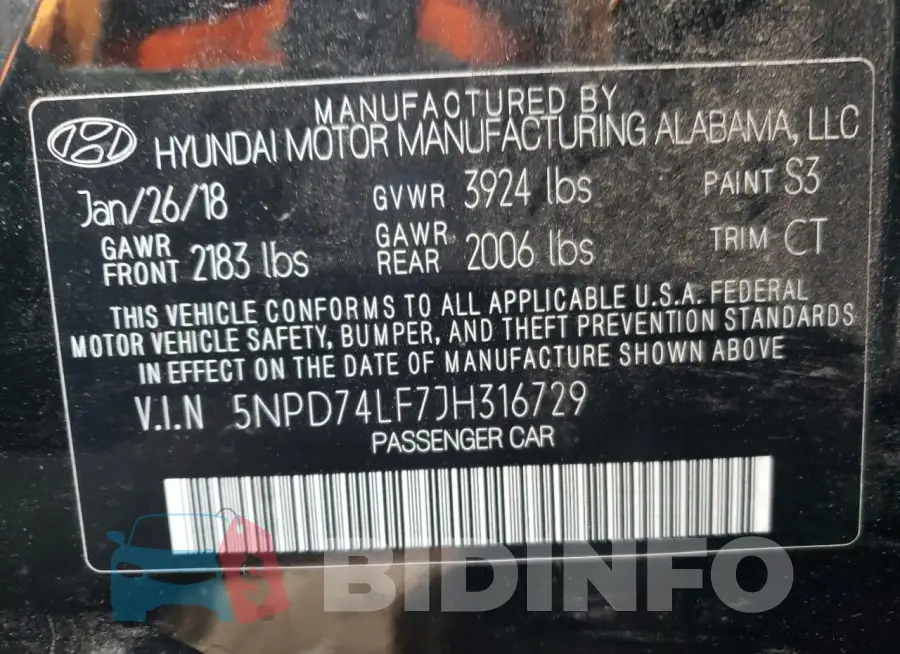 5NPD74LF7JH316729 Photo# 12