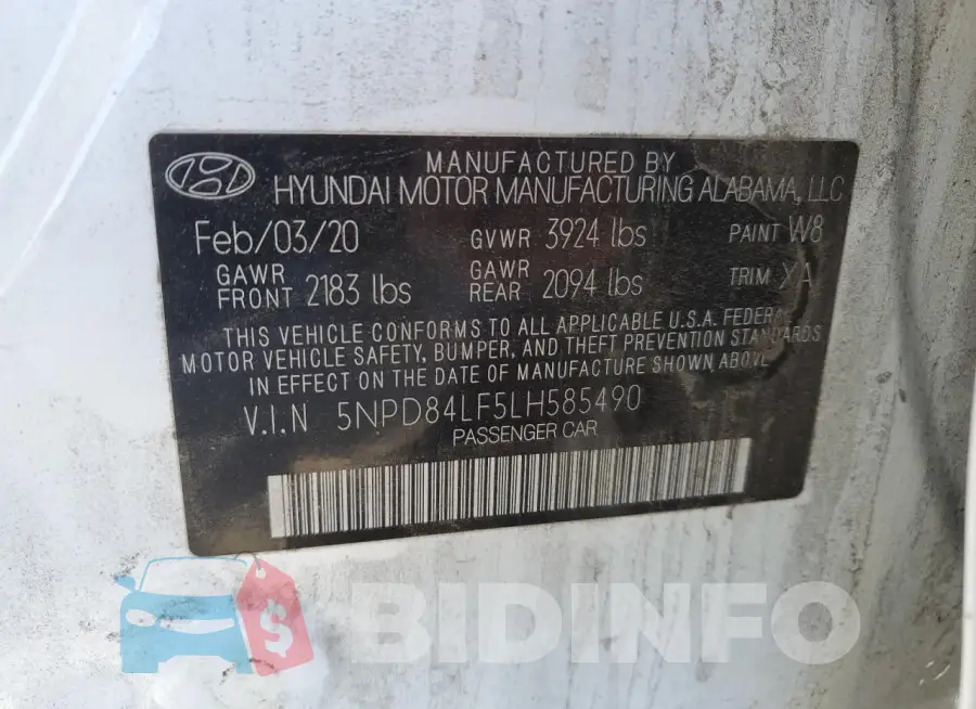 5NPD84LF5LH585490 Photo# 12