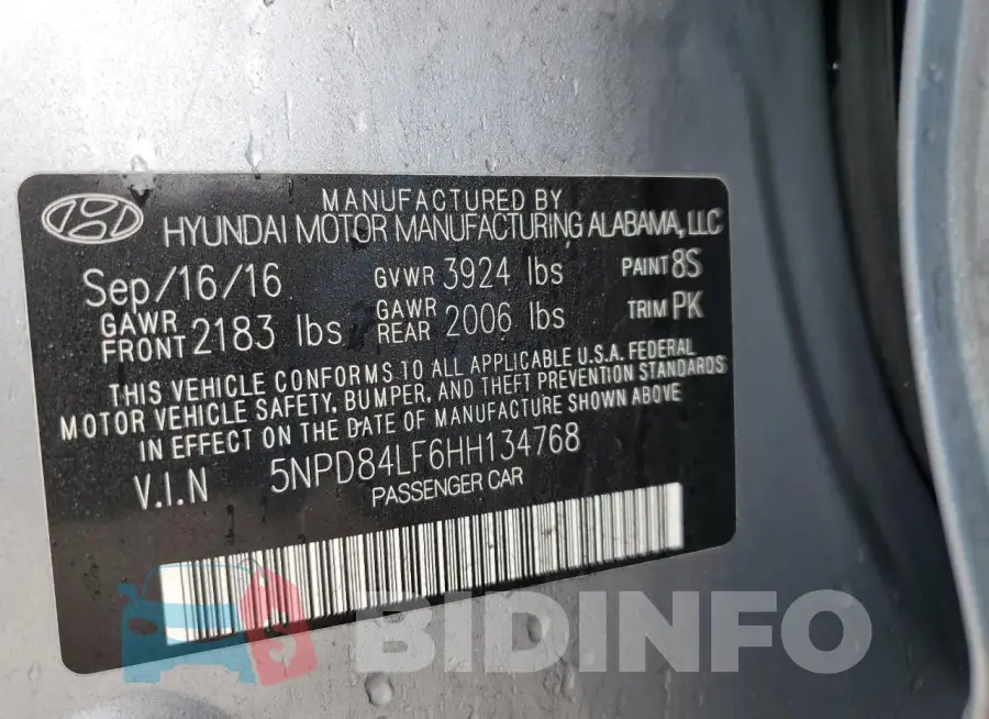 5NPD84LF6HH134768 Photo# 12